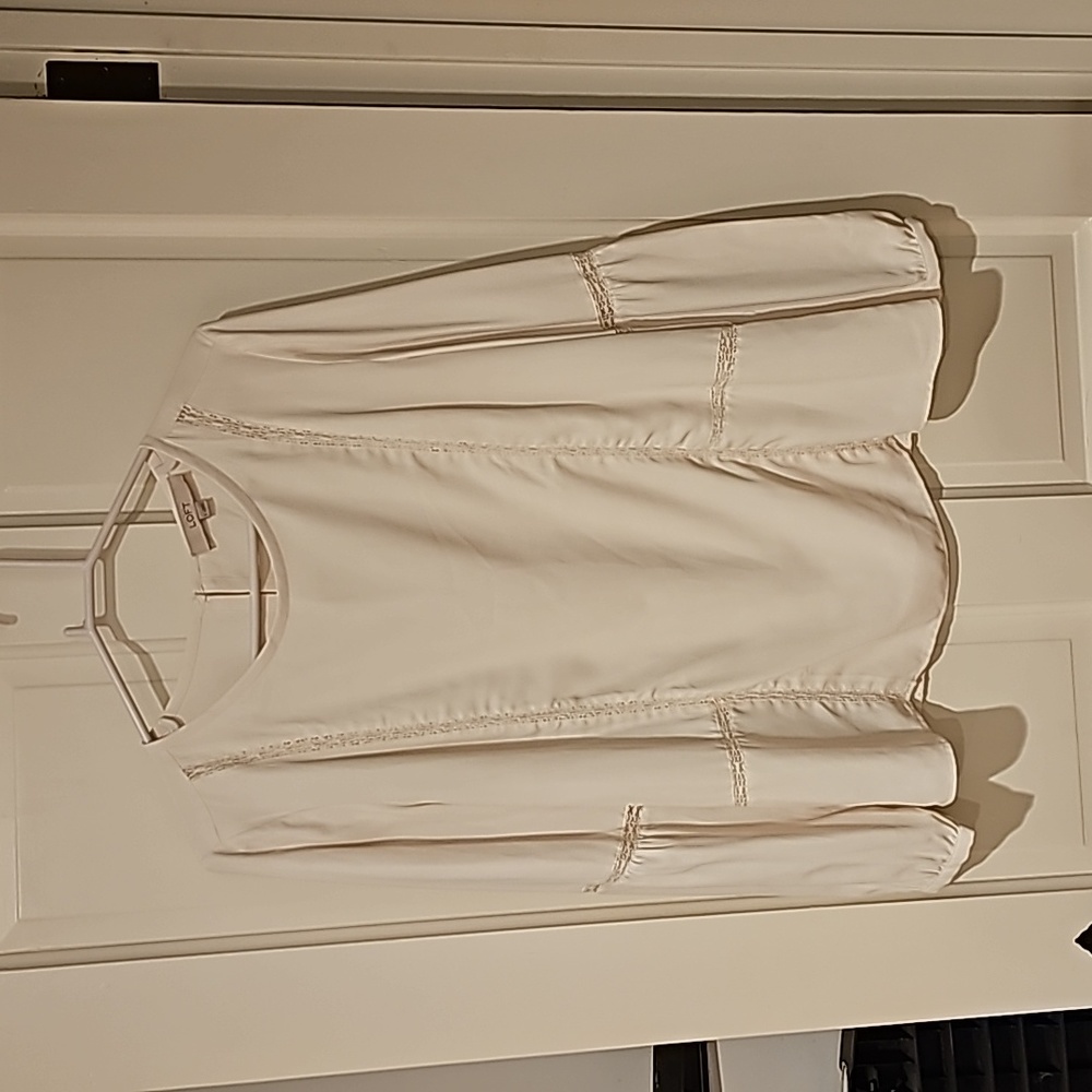 LOFT, White cream blouse, Size L